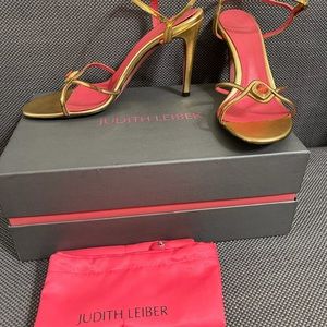 Gold Judith Leiber heels
